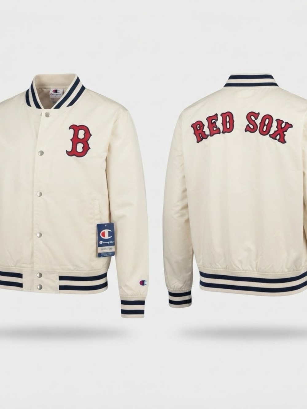 Champion Boston Red Sox Women’s Satin Bomber Jacket White Size S NWT MLB